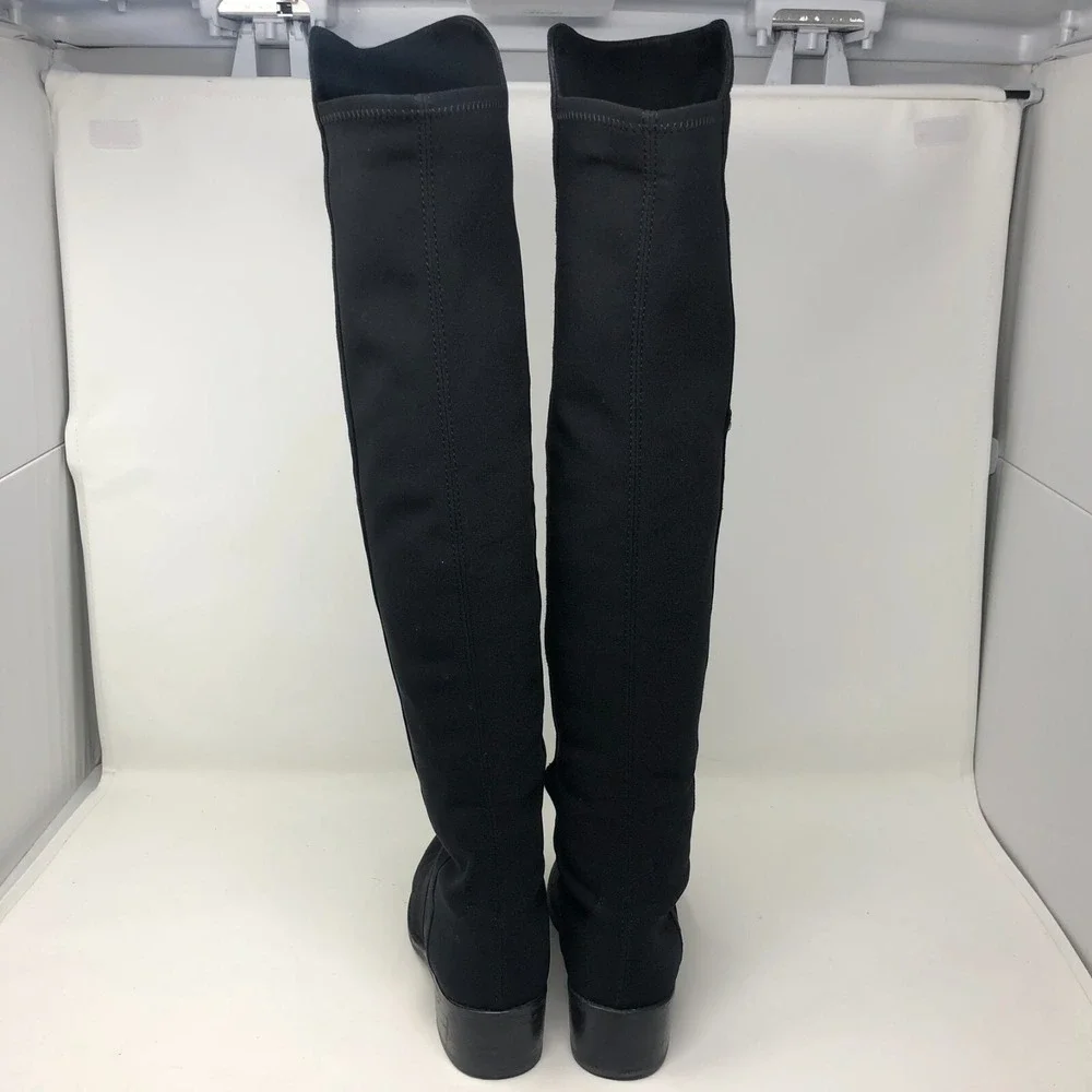 Stuart Weitzman Reserve Stretch Black Suede Over The Knee Boots Womens 6.5 Party